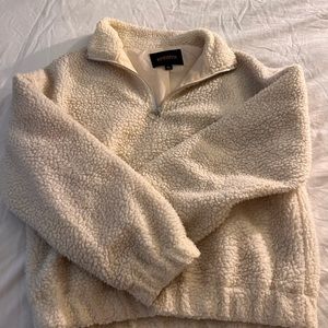 Fleece collared sweater